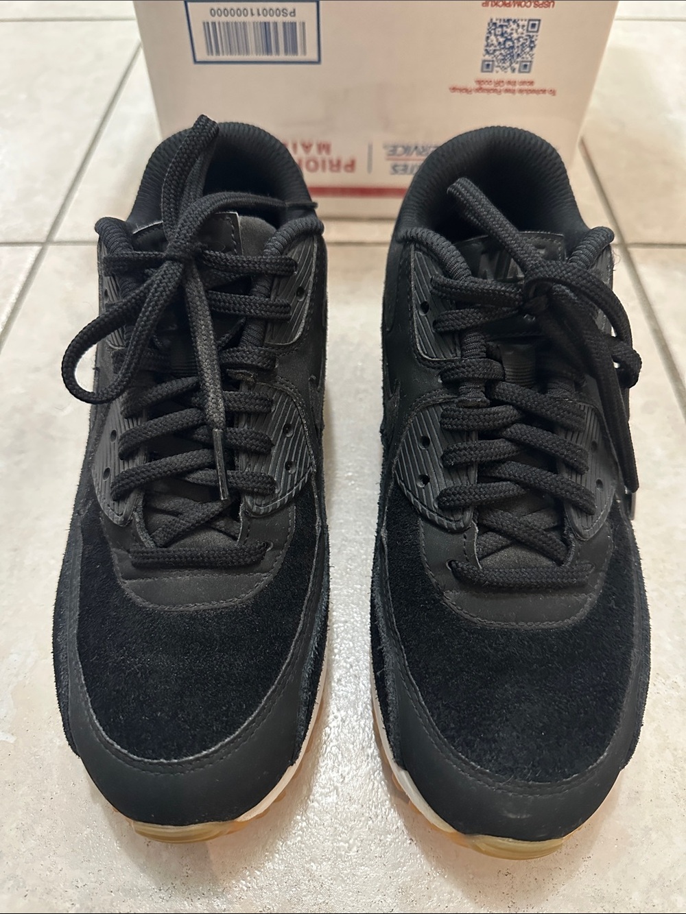 Nike Air Max 90 Black Suede Low-Top Sneakers